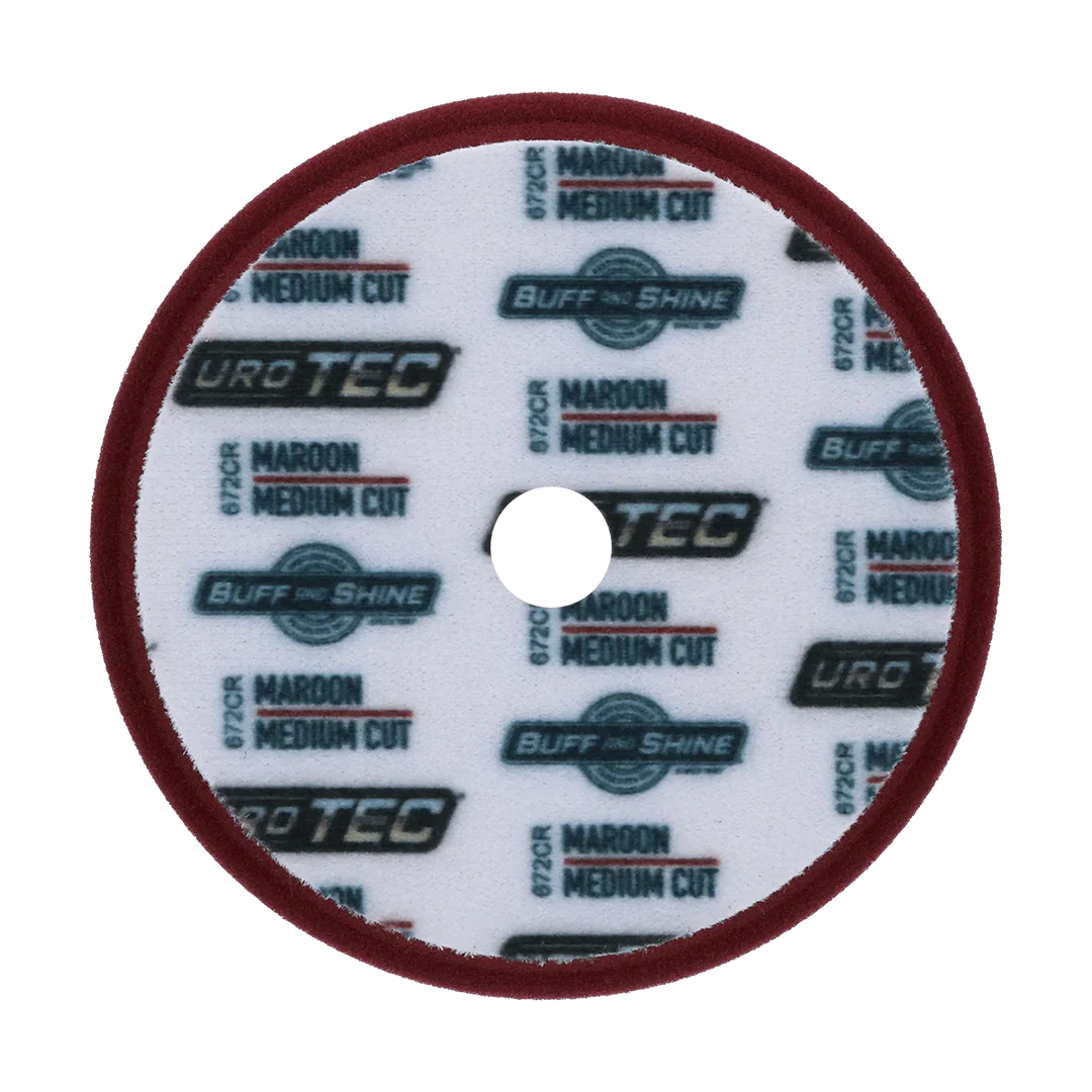 BUFF AND SHINE MAROON URO-TEC MEDIUM CUTTING PAD FOR LONG THROW DA
