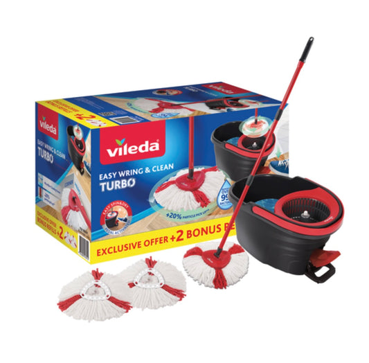 Vileda Easy Wring And Clean Turbo Mop With 2 Refills